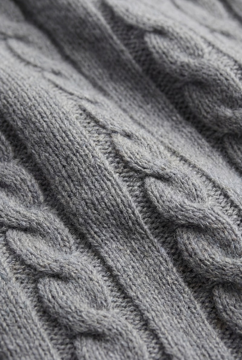 Como Cashmere Quarter Zip Dark Grey
