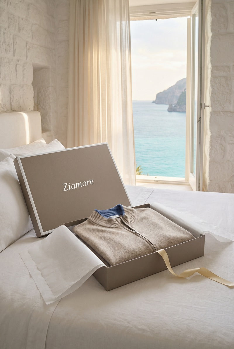 Venezia Cashmere Set Beige Blue