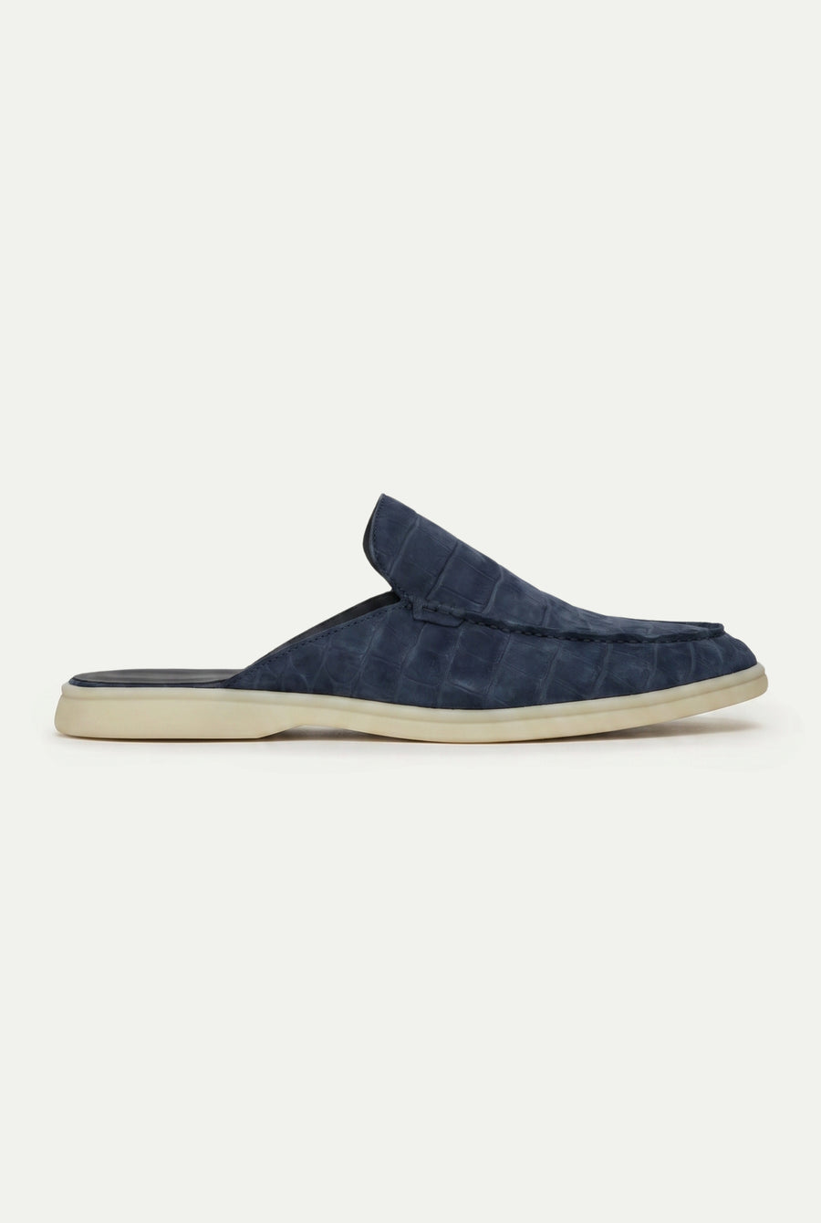 Yacht Mule Nubuck Crocodile Navy