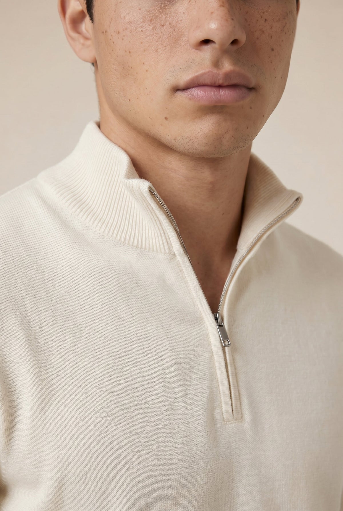 Merino Quarter Zip Cream
