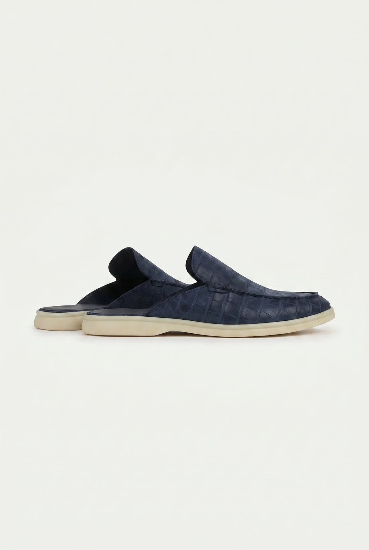 Yacht Mule Nubuck Crocodile Navy