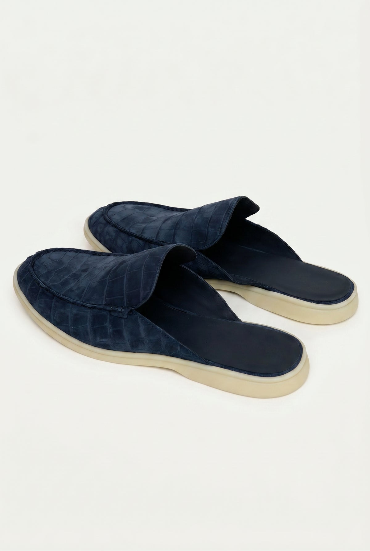 Yacht Mule Nubuck Crocodile Navy