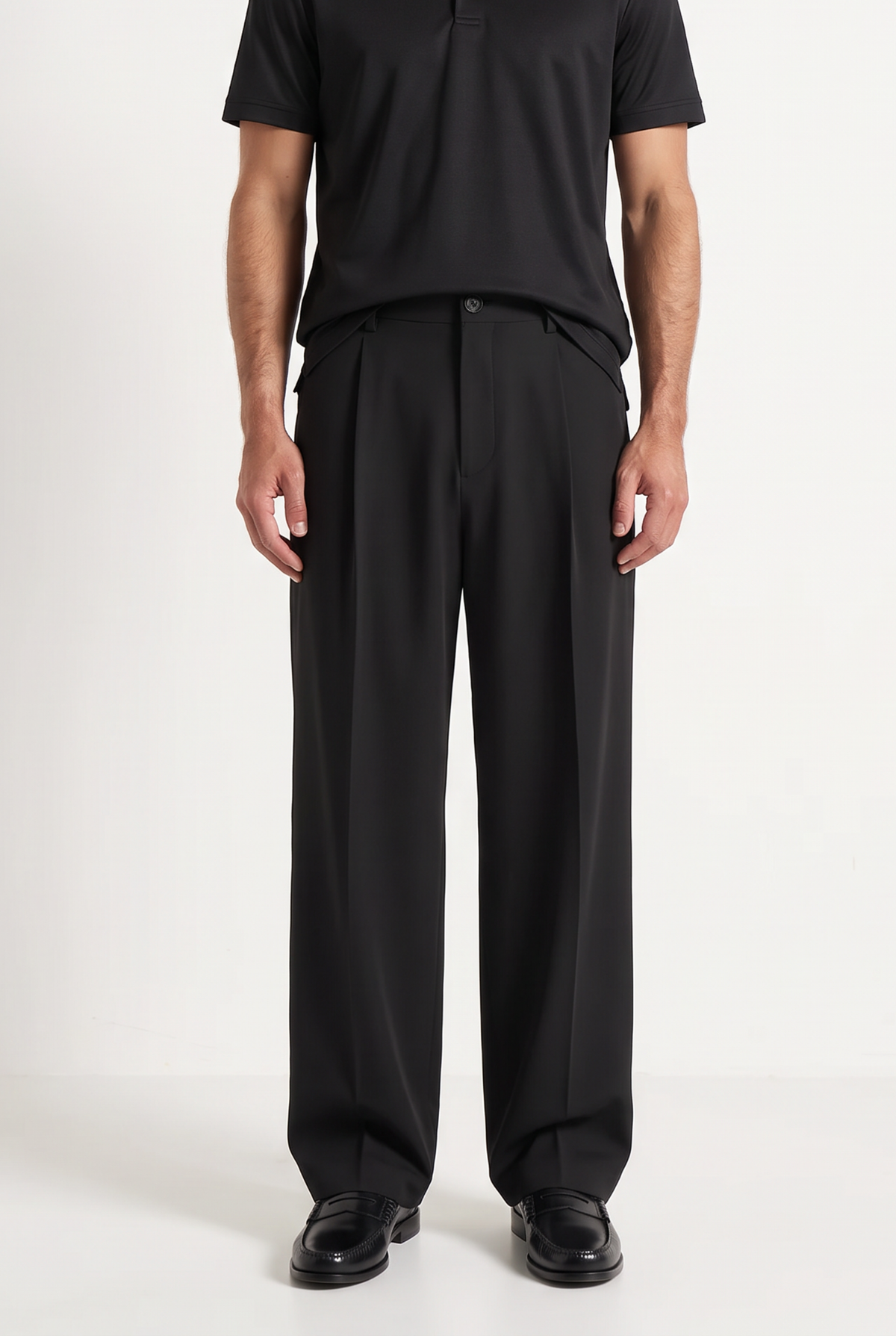 Portofino Wide Leg Trouser Black