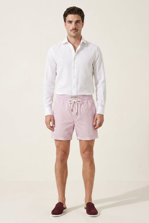 Amalfi Swim Short Pink/White Stripe