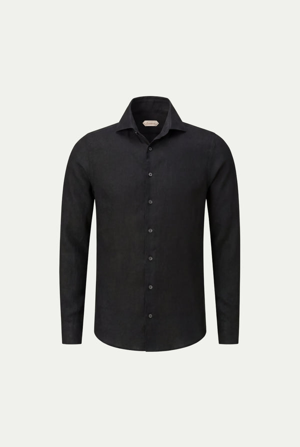 Amalfi Long Sleeve Linen Shirt Black