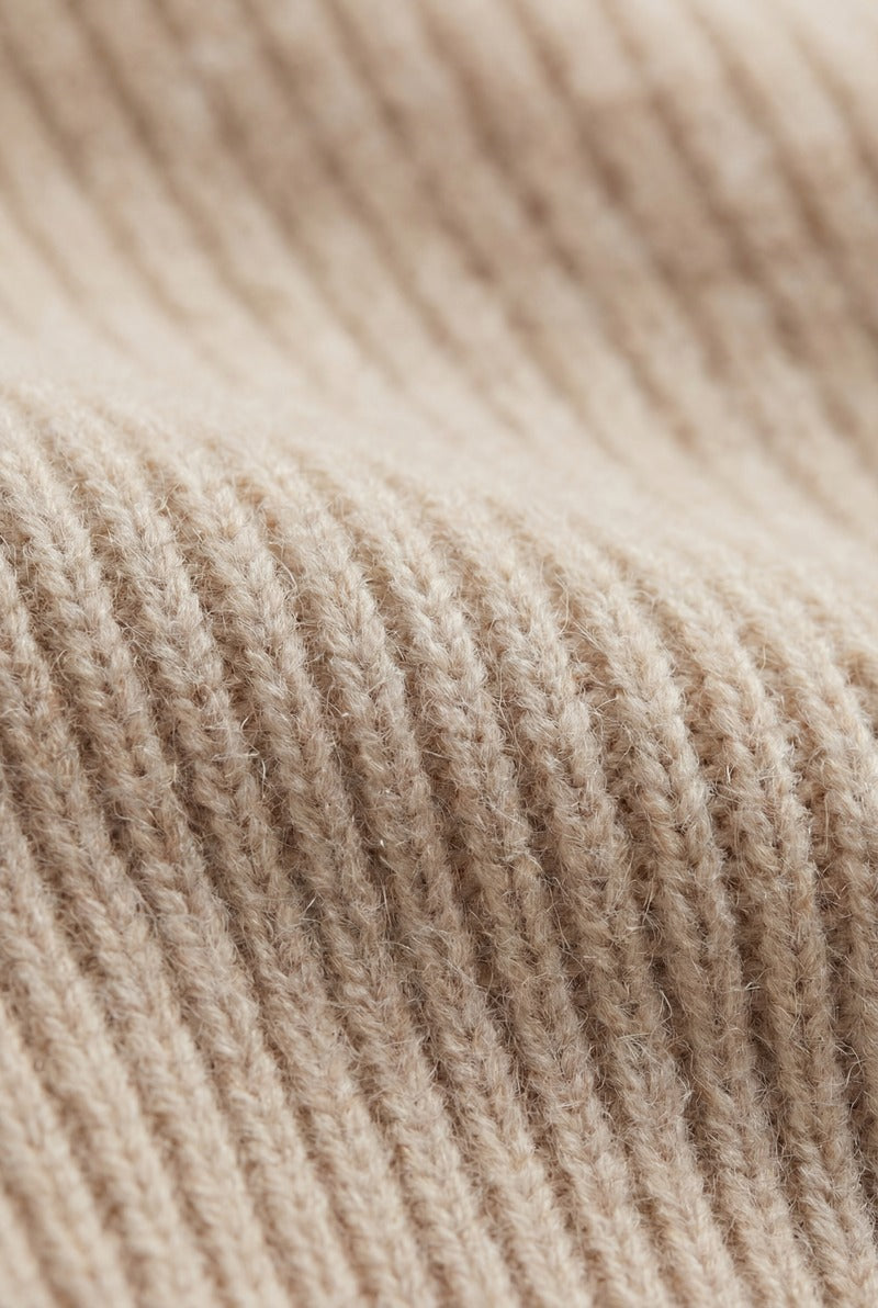 Cortina Cashmere Zip Hoodie Beige