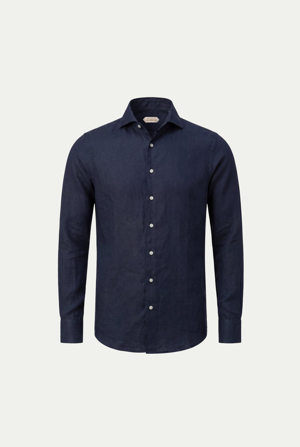 Amalfi Long Sleeve Linen Shirt Navy