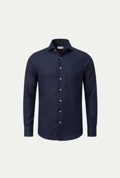 Amalfi Long Sleeve Linen Shirt Navy