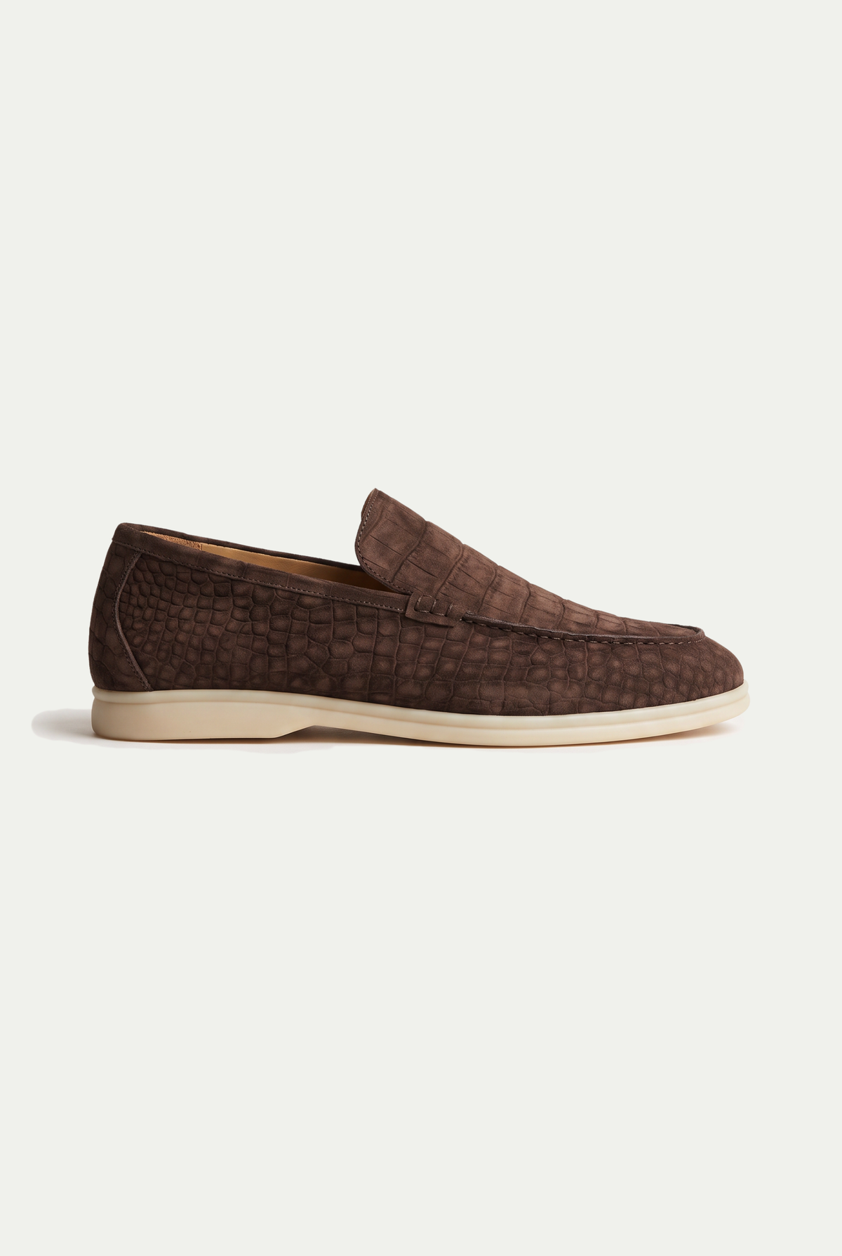 Yacht Loafer Nubuck Crocodile Espresso