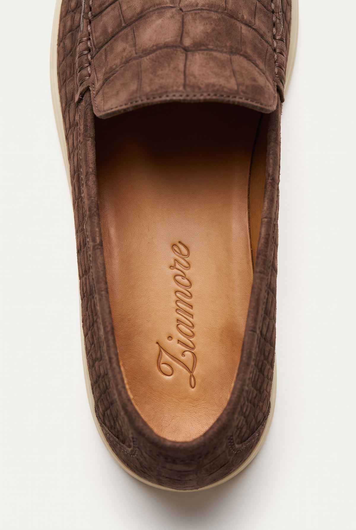 Yacht Loafer Nubuck Crocodile Espresso