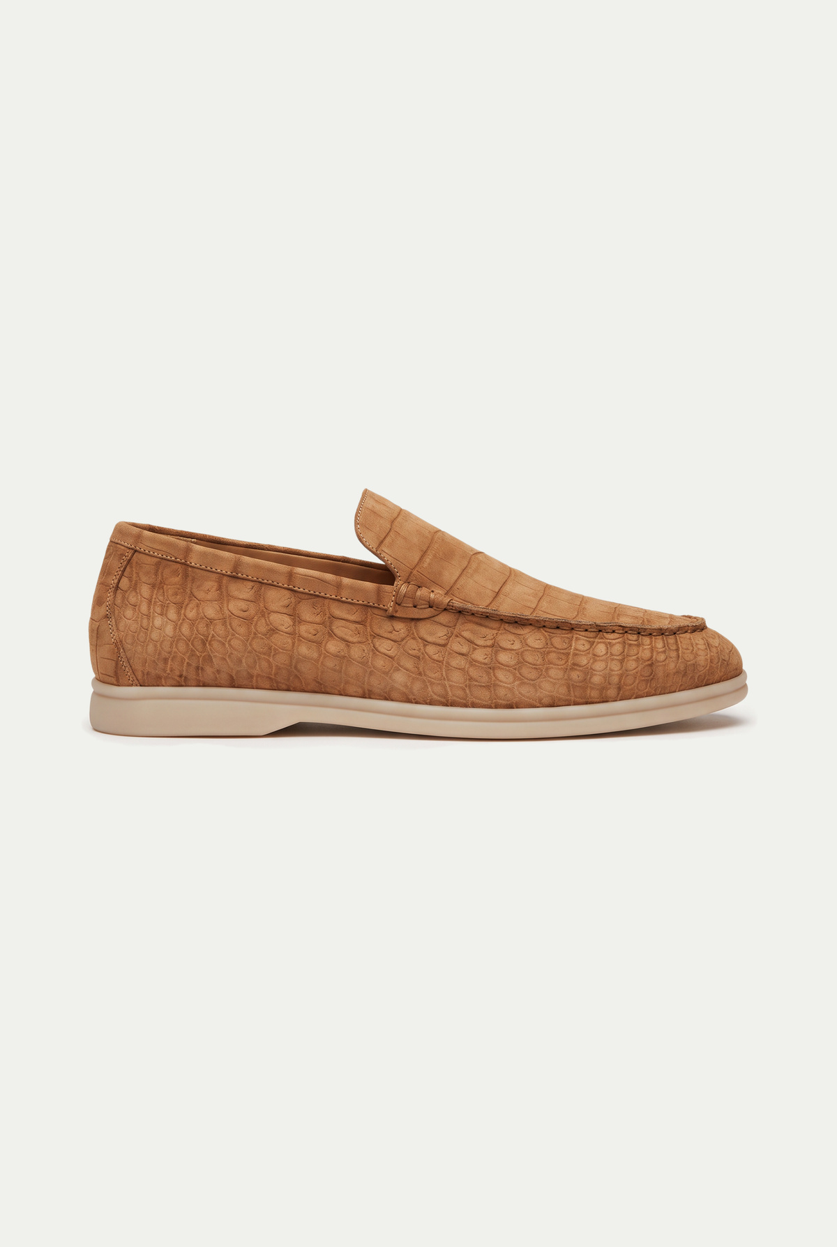 Yacht Loafer Nubuck Crocodile Camel