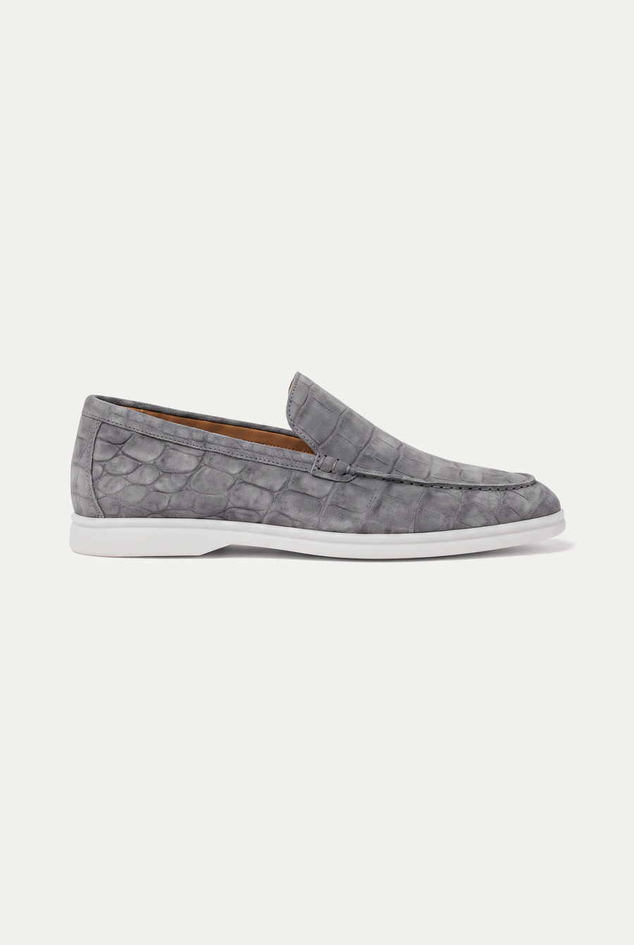 Yacht Loafer Nubuck Crocodile Grey