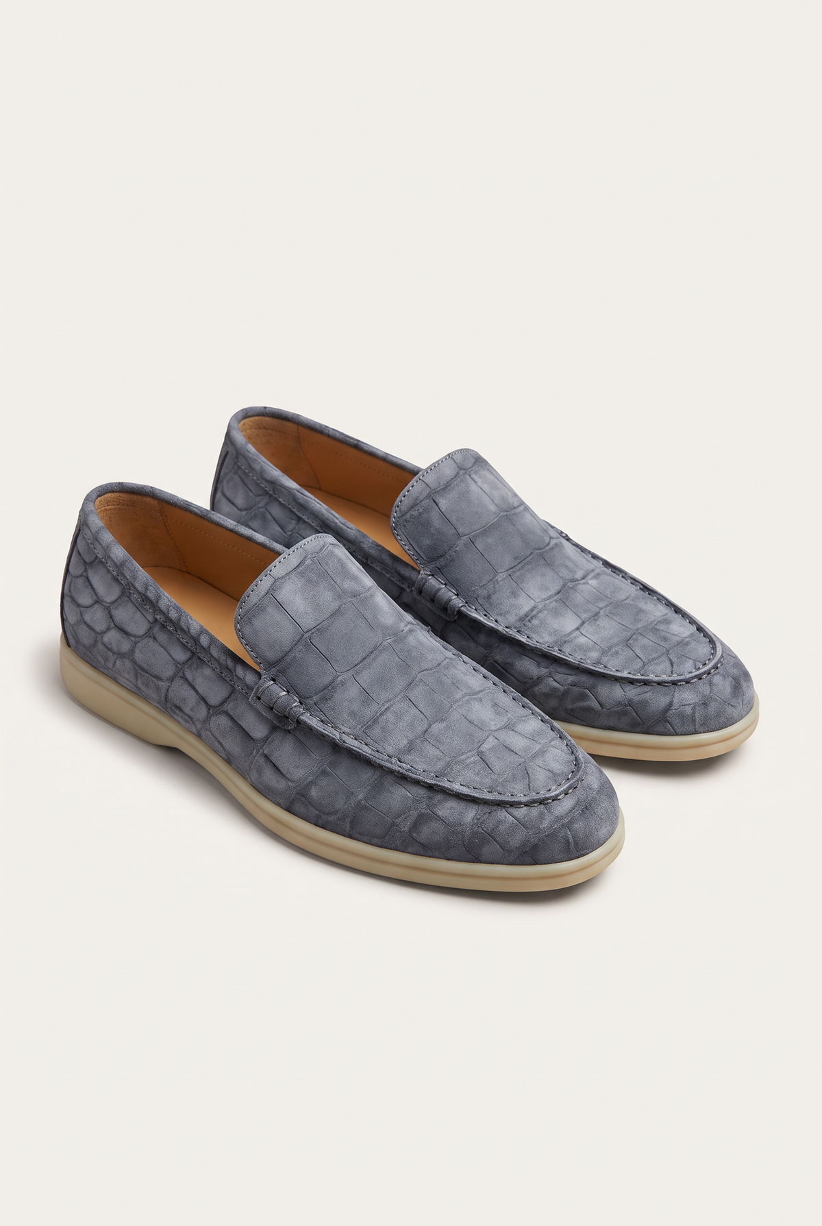 Yacht Loafer Nubuck Crocodile Grey