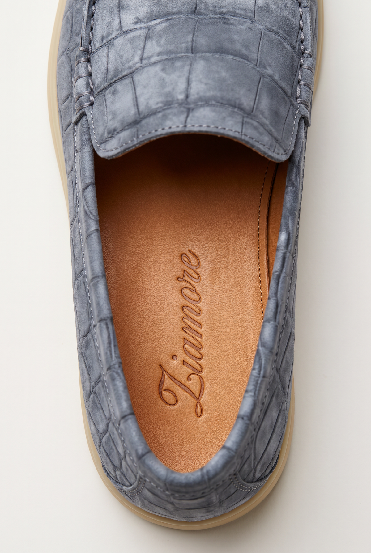 Yacht Loafer Nubuck Crocodile Grey