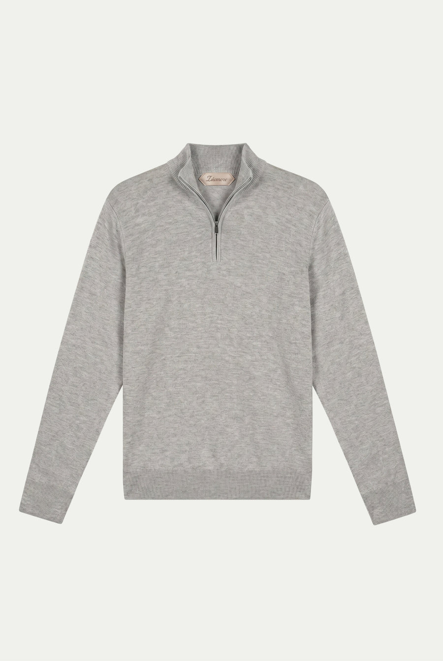 Merino Quarter Zip Grey Marl
