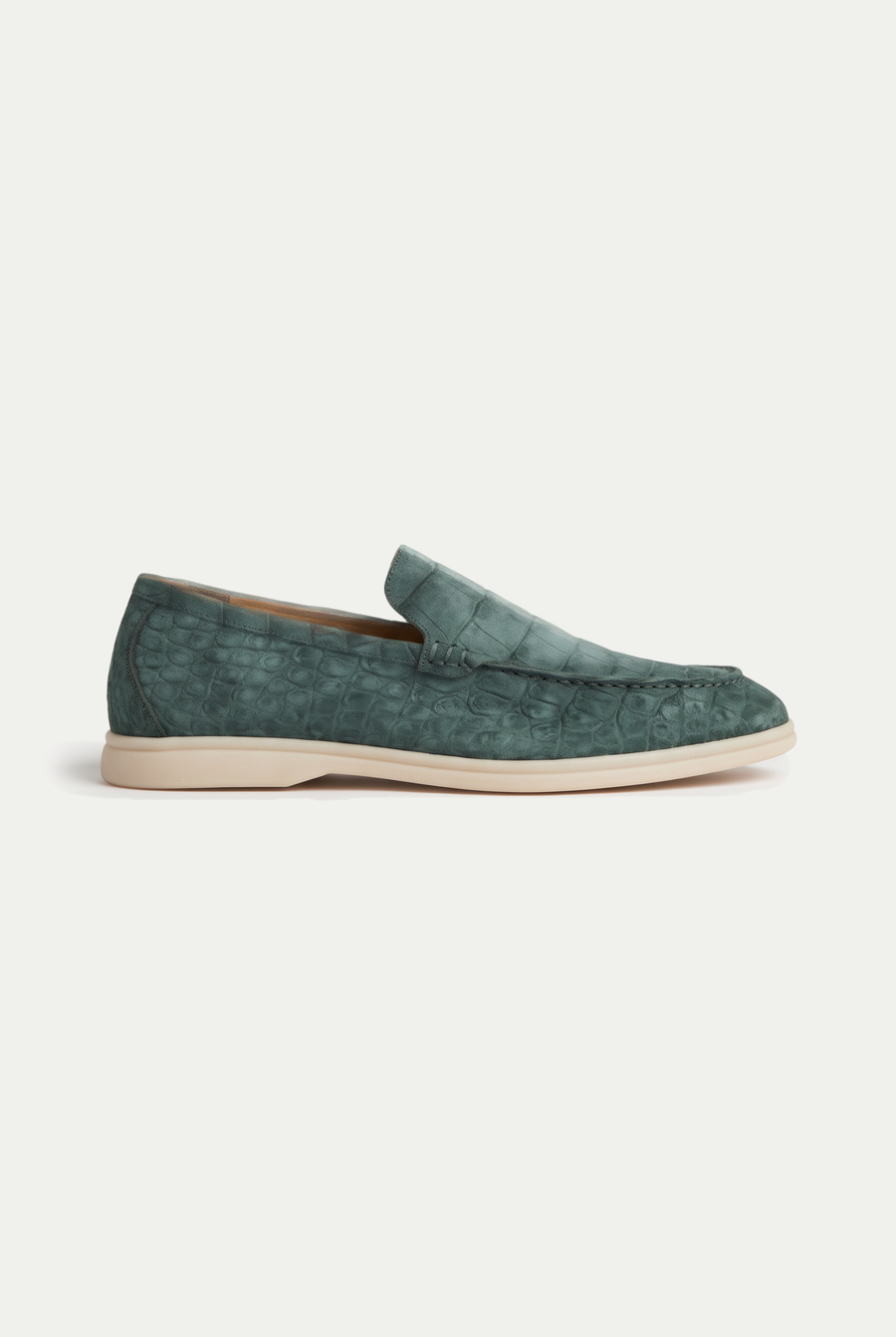 Yacht Loafer Nubuck Crocodile Sage