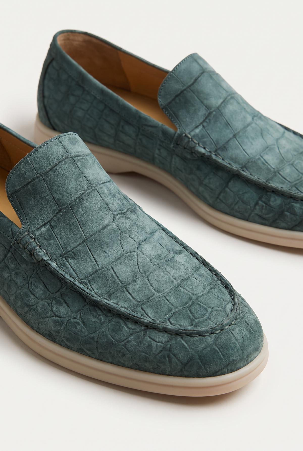 Yacht Loafer Nubuck Crocodile Sage