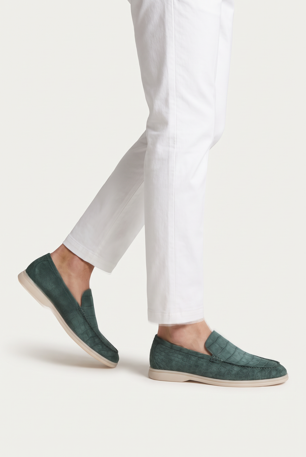 Yacht Loafer Nubuck Crocodile Sage