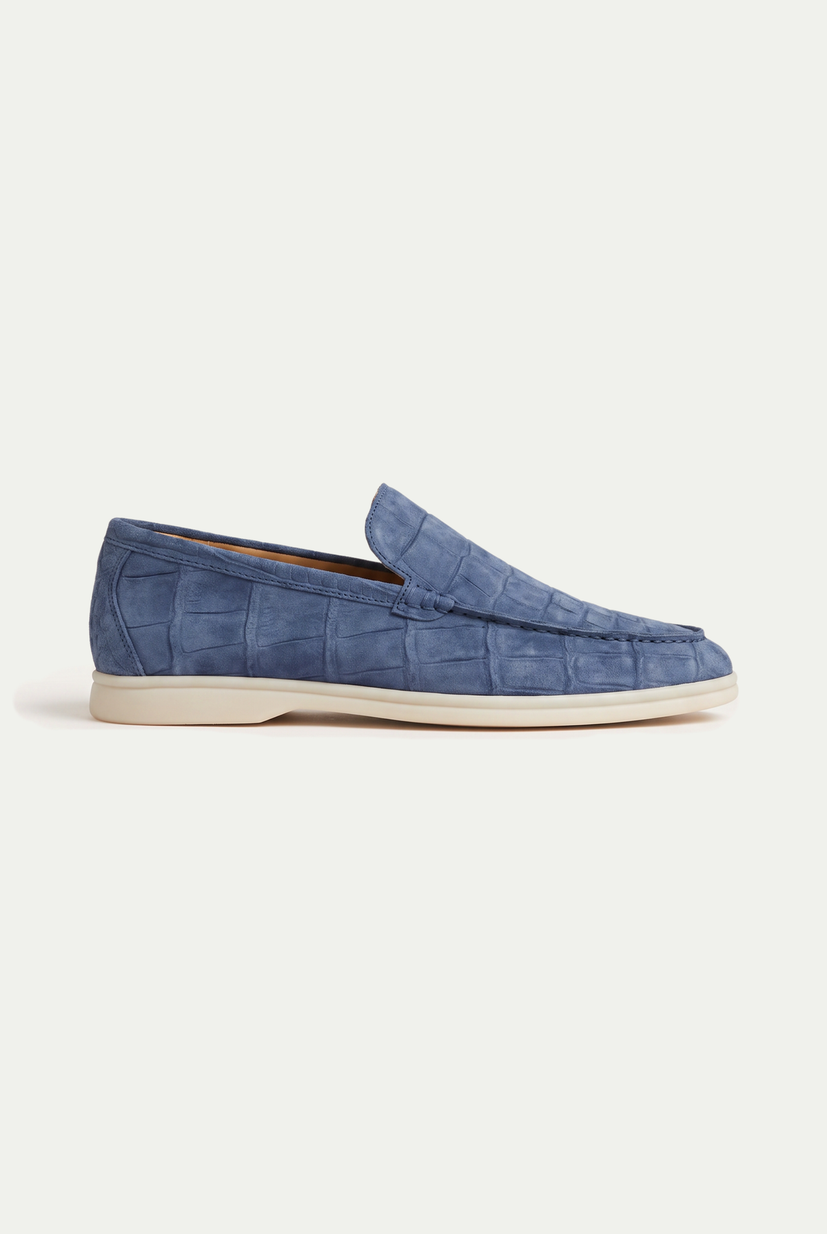 Yacht Loafer Nubuck Crocodile Ocean Blue