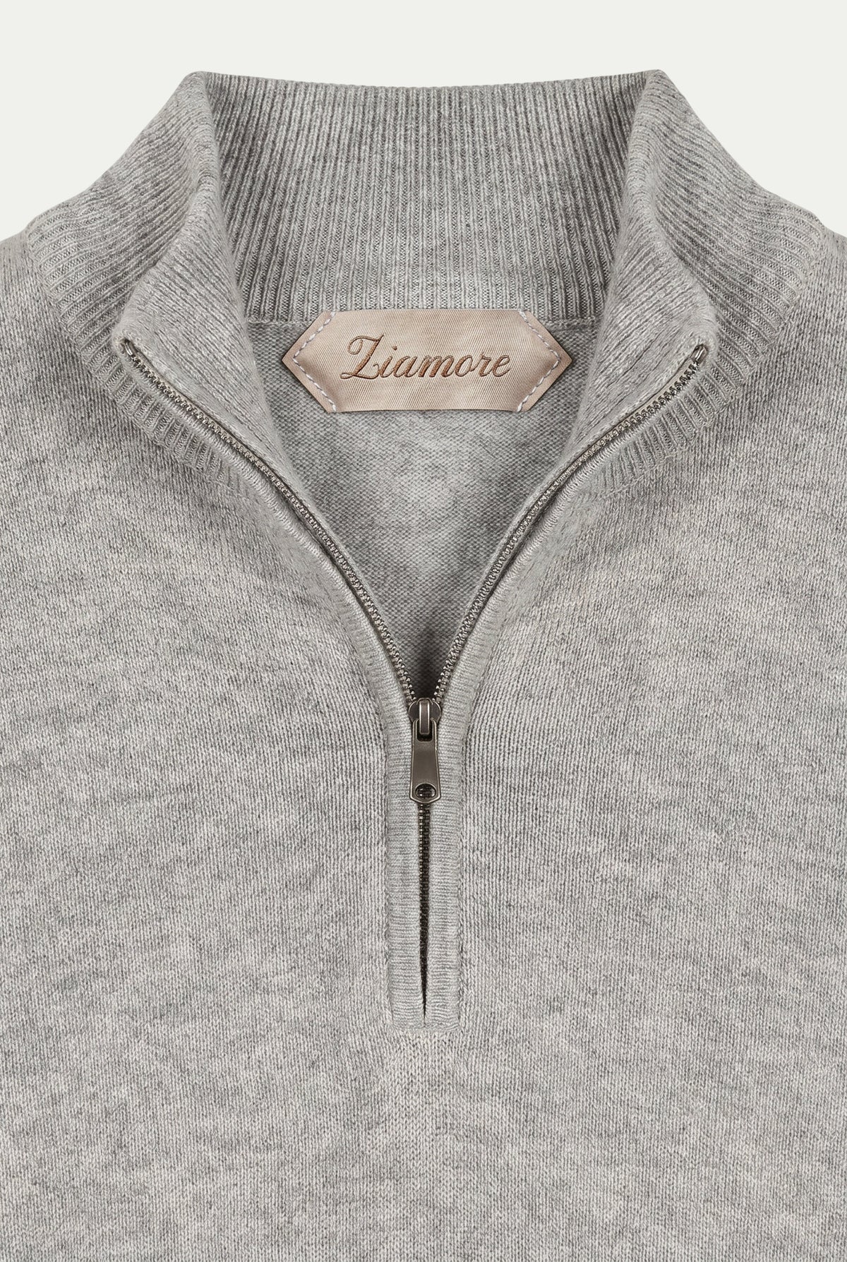 Merino Quarter Zip Grey Marl