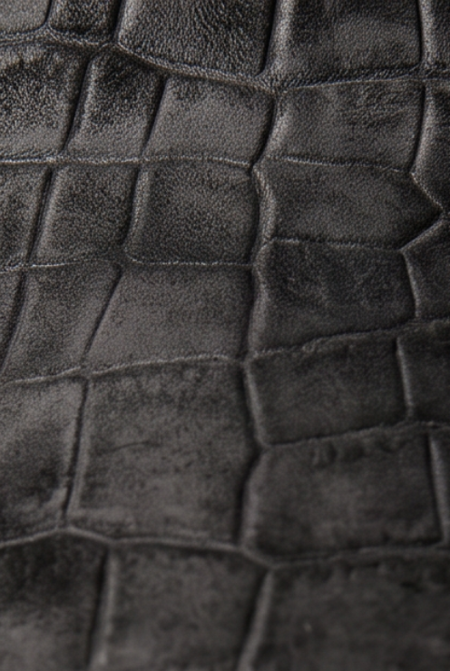Yacht Loafer Nubuck Crocodile Charcoal