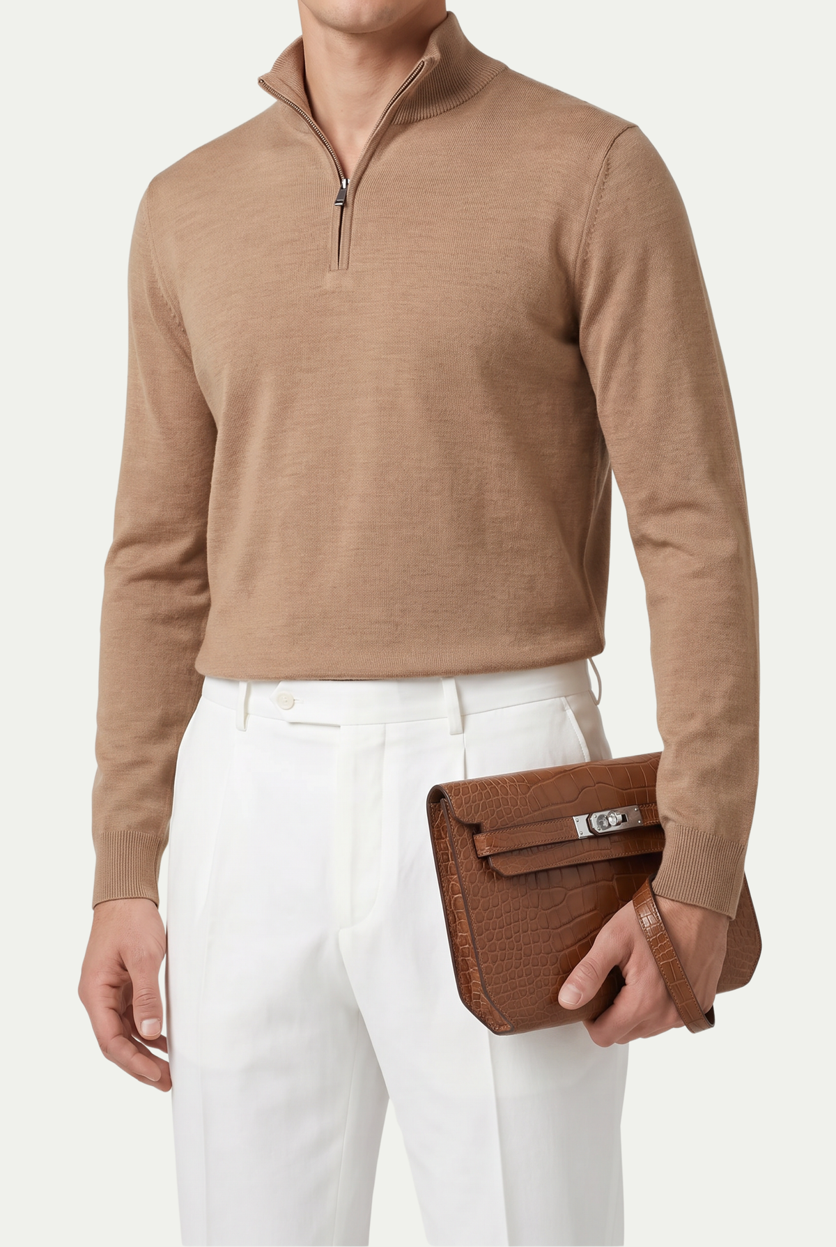 Ziamore Crocodile Pouch Cognac
