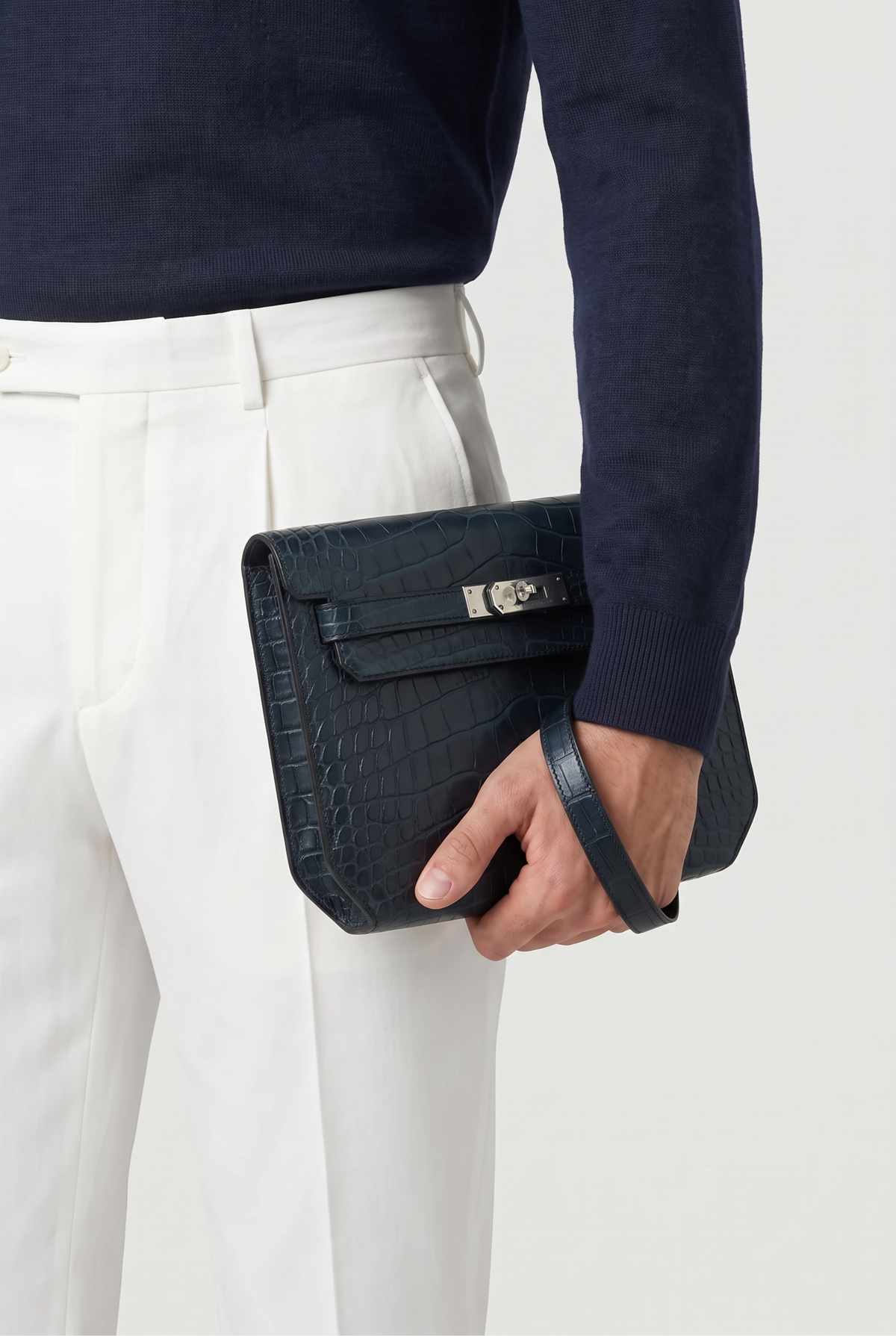 Ziamore Crocodile Pouch Navy
