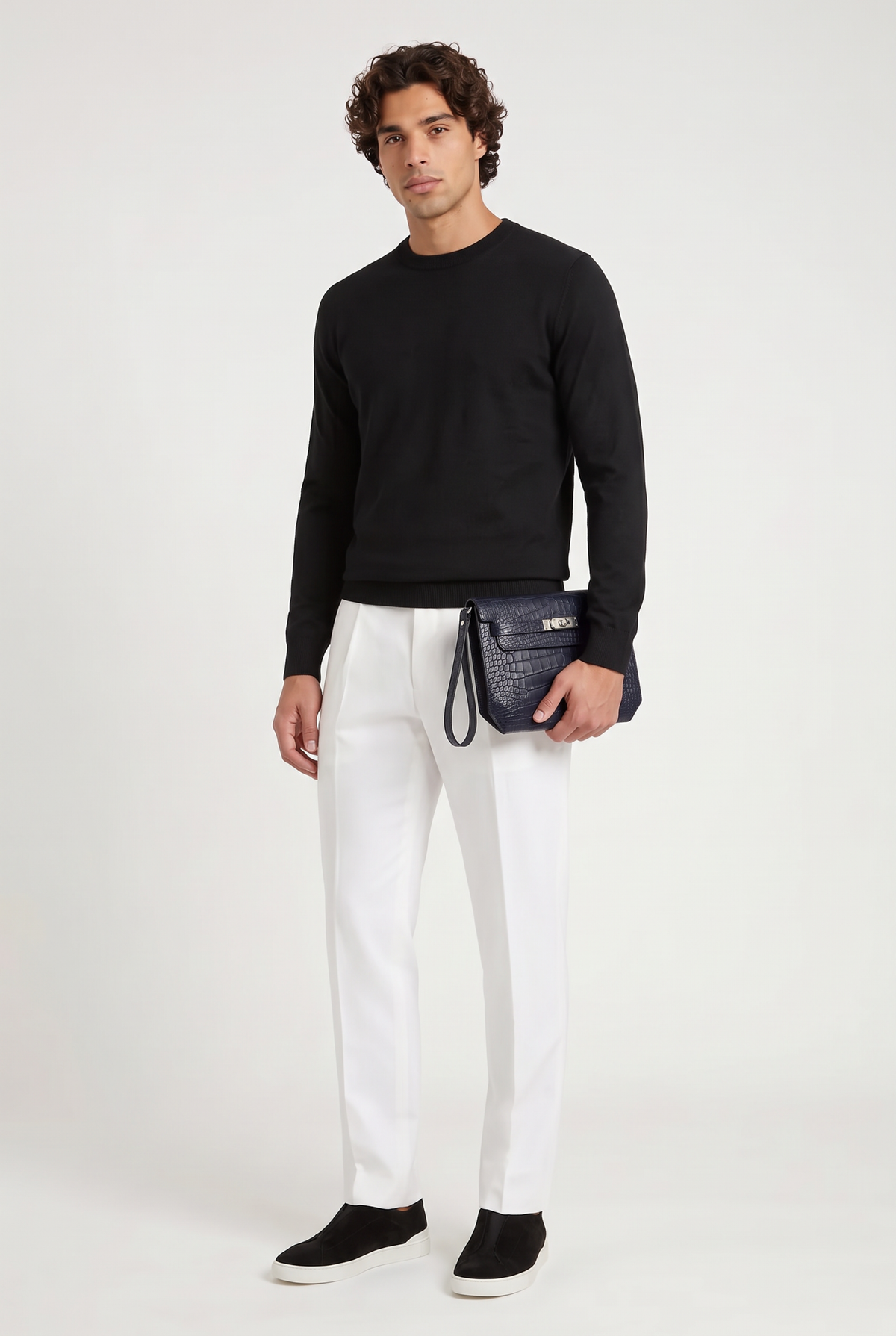 Ziamore Crocodile Pouch Black