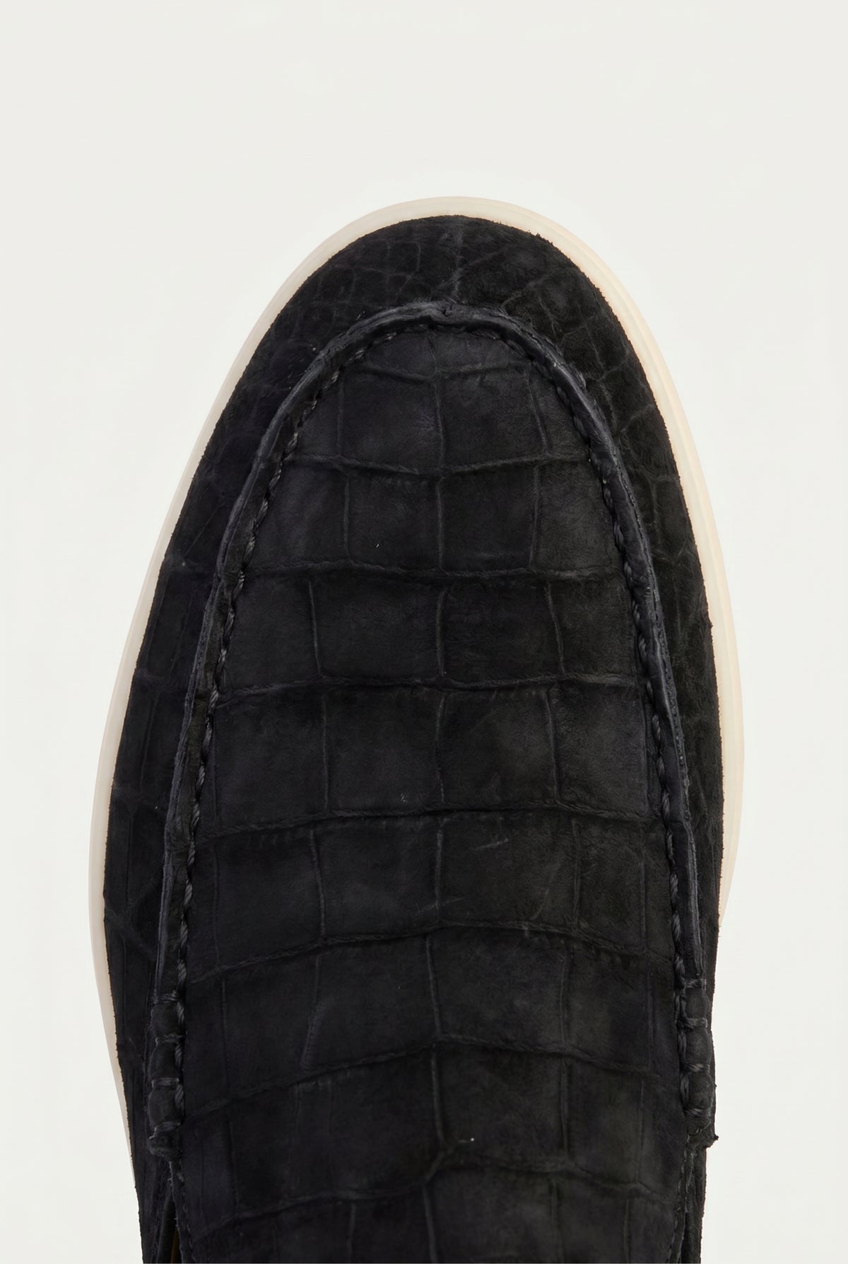 Yacht Mule Nubuck Crocodile Black