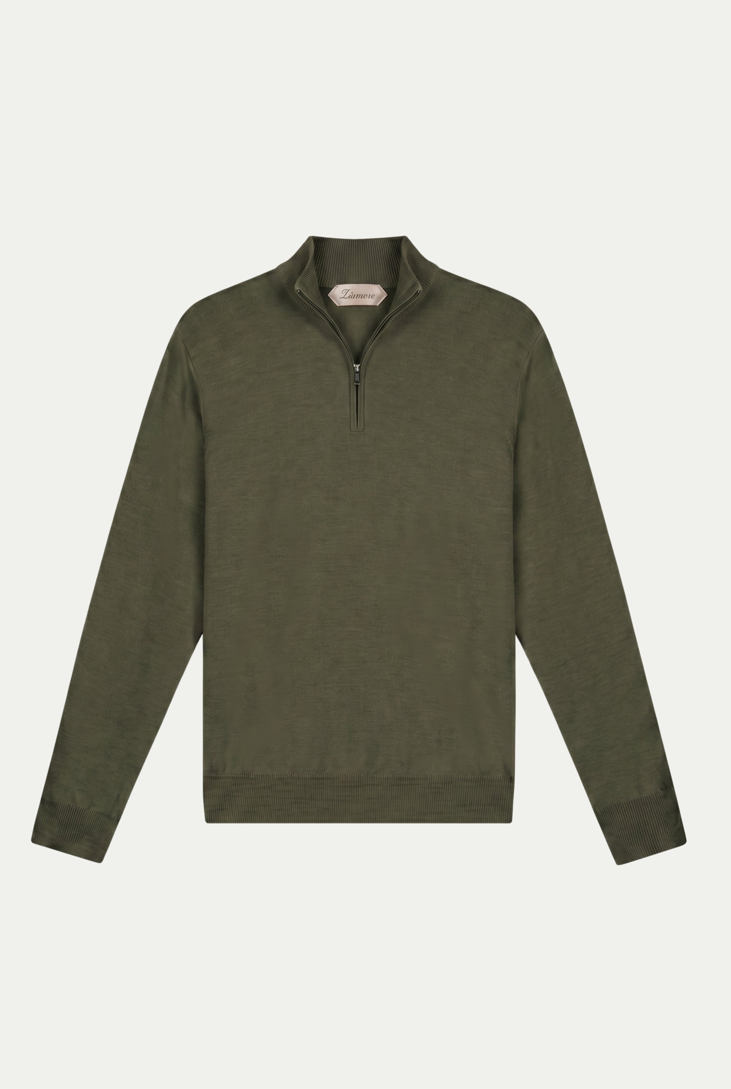 Merino Quarter Zip Olive