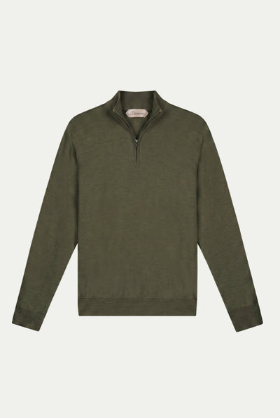 Merino Quarter Zip Olive
