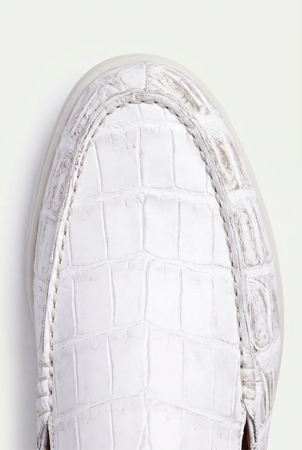 Yacht Mule Nubuck Crocodile White