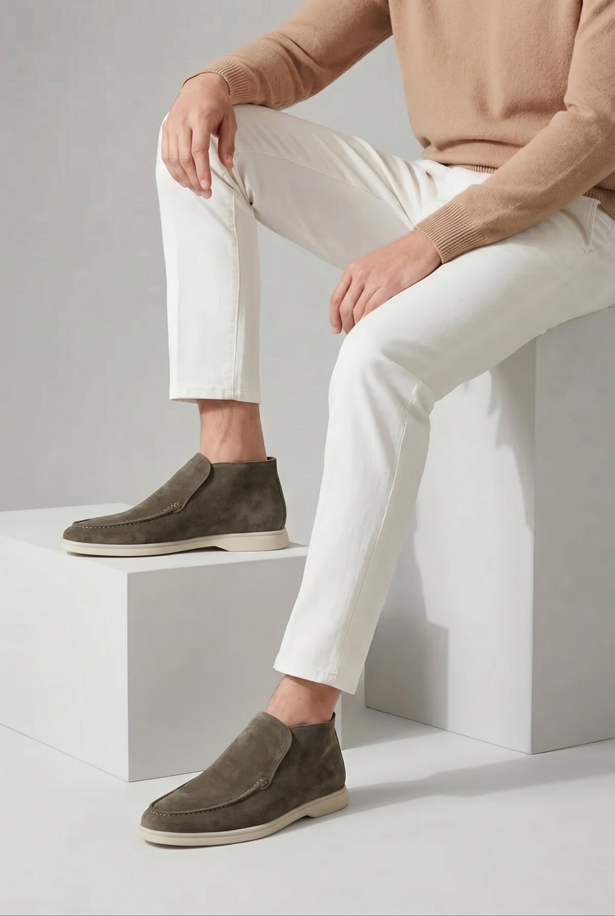 Amalfi Suède City Loafer Dark Taupe