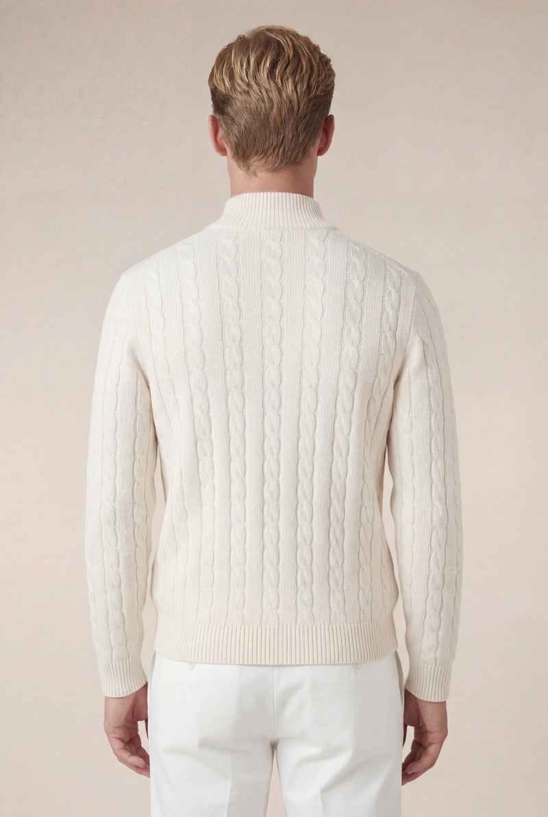 Como Cashmere Quarter Zip Beige