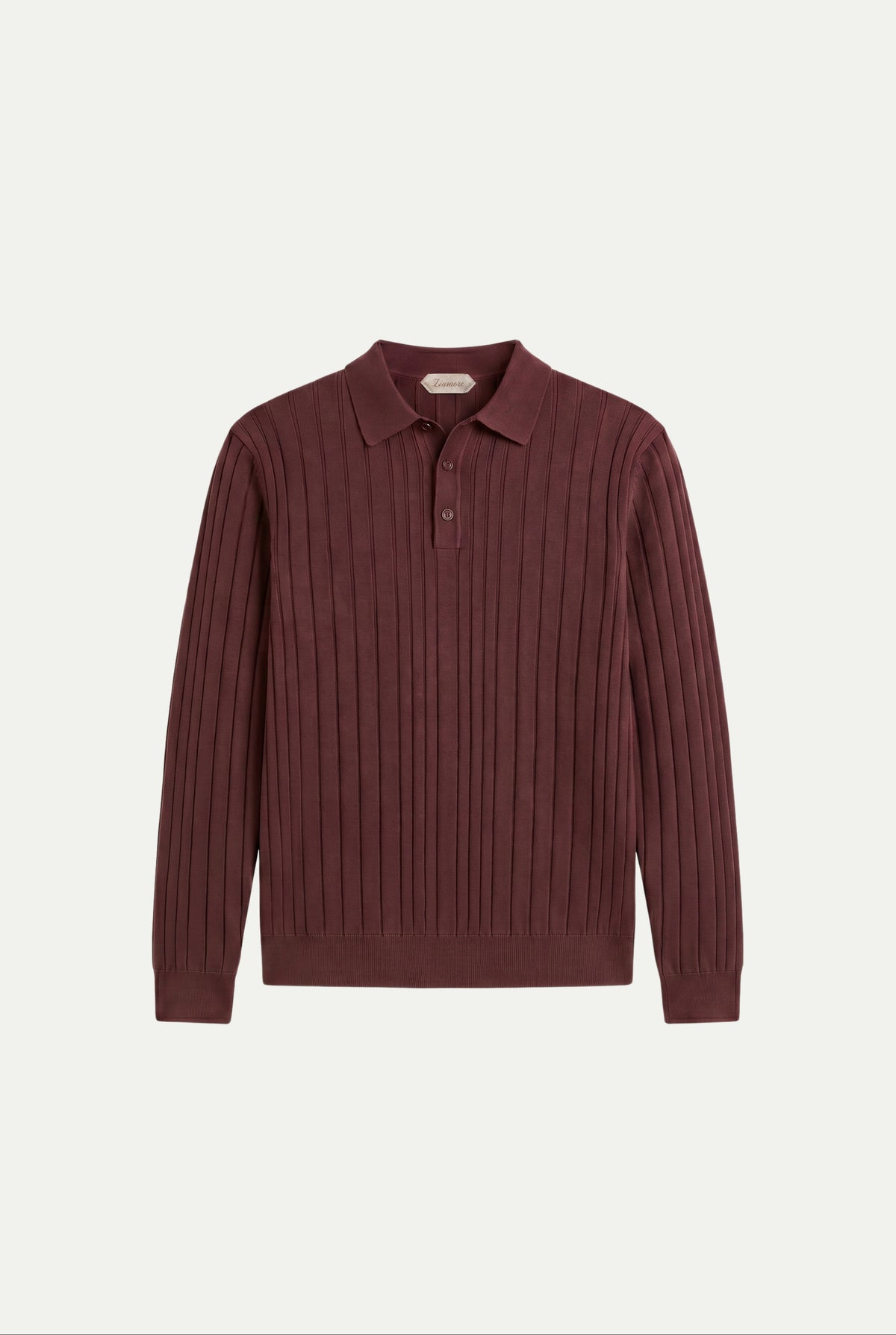 Extrafine Long Sleeve Polo Burgundy