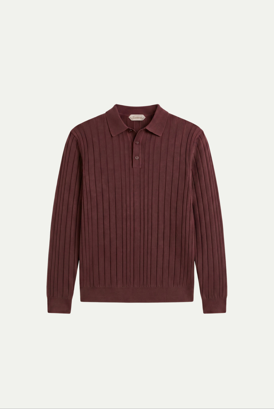Extrafine Long Sleeve Polo Burgundy