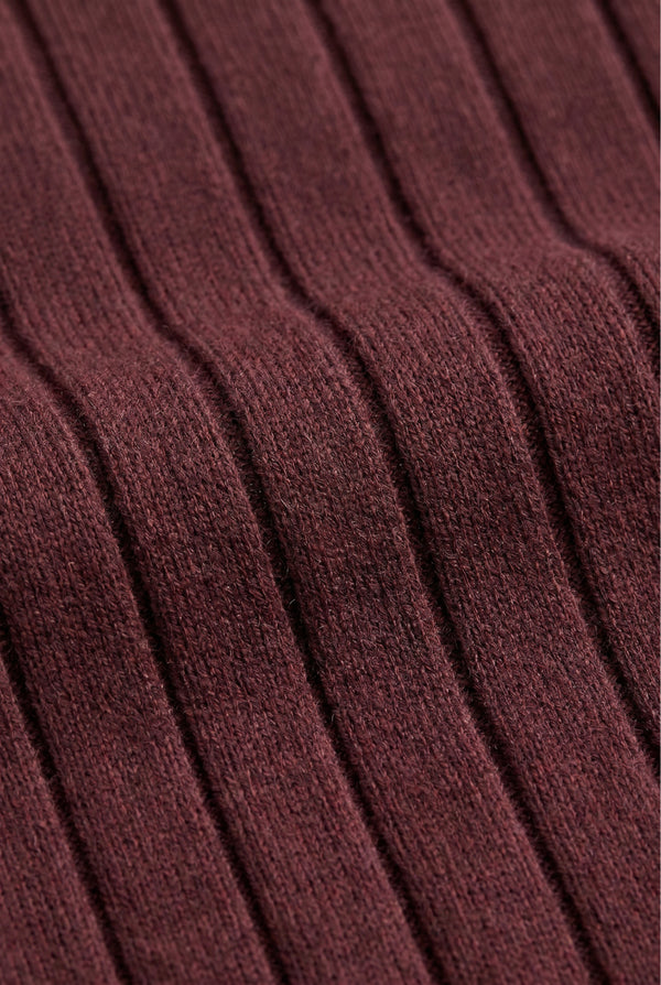 Extrafine Long Sleeve Polo Burgundy