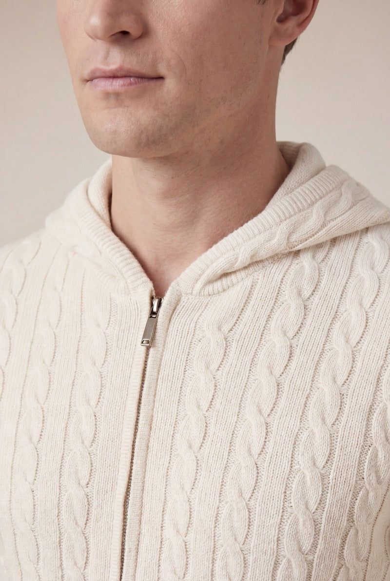 Como Cashmere Hoodie Beige