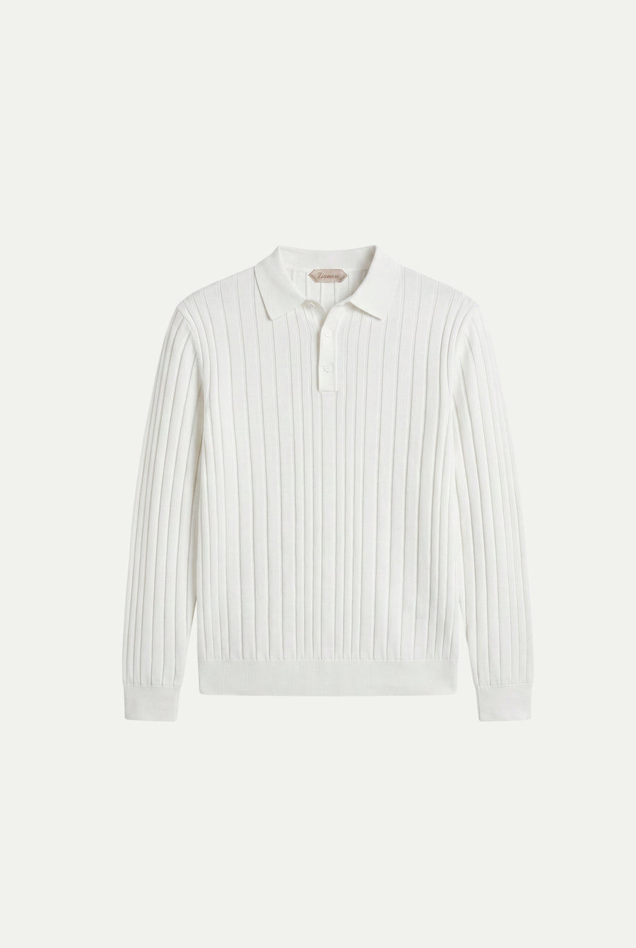 Extrafine Long Sleeve Polo White