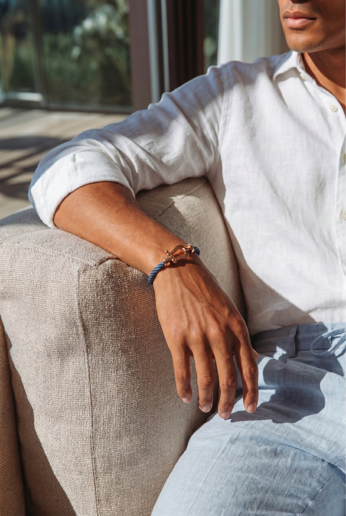 Ziamore Yacht Bracelet Navy/Rose Gold