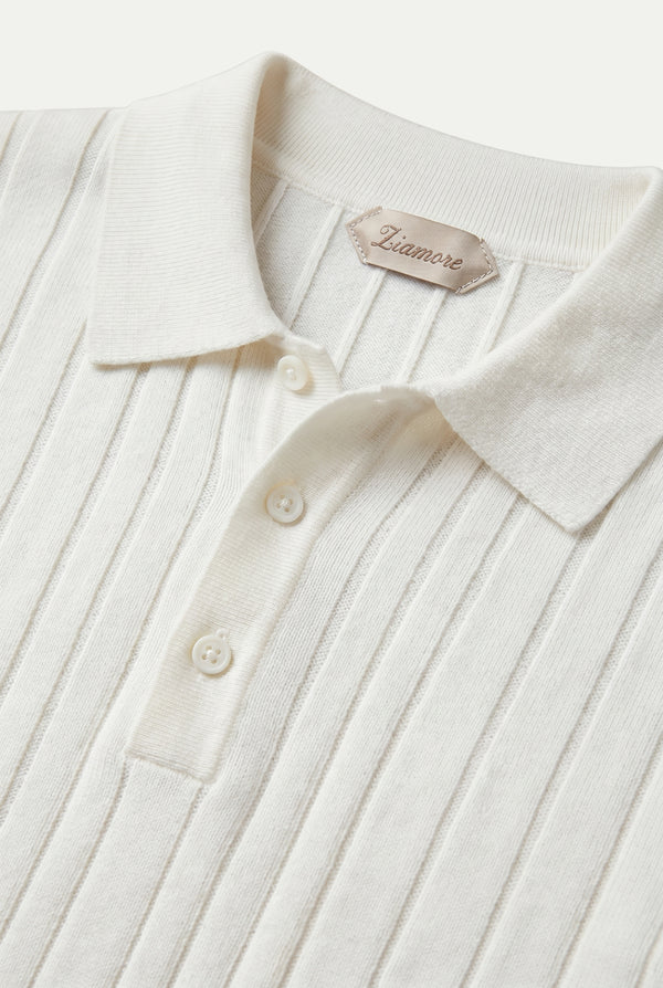 Extrafine Long Sleeve Polo White