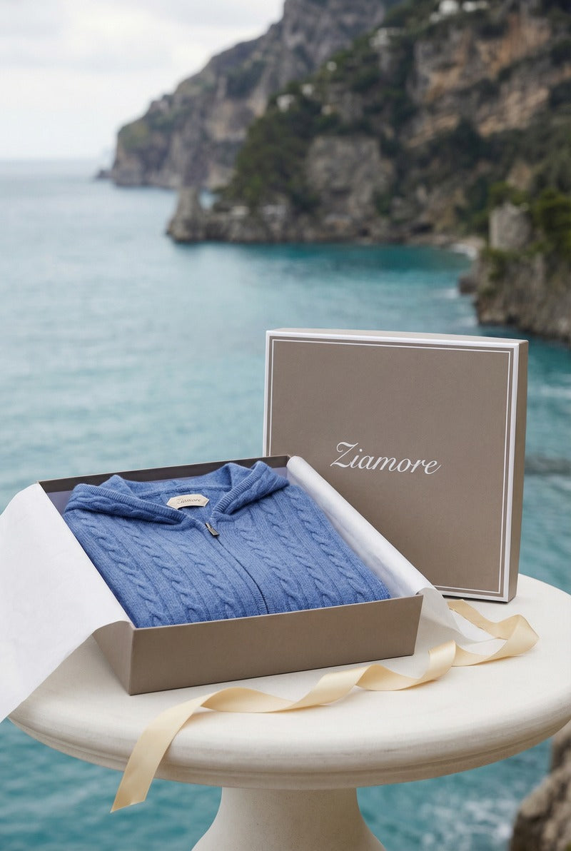 Como Cashmere Hoodie Blue