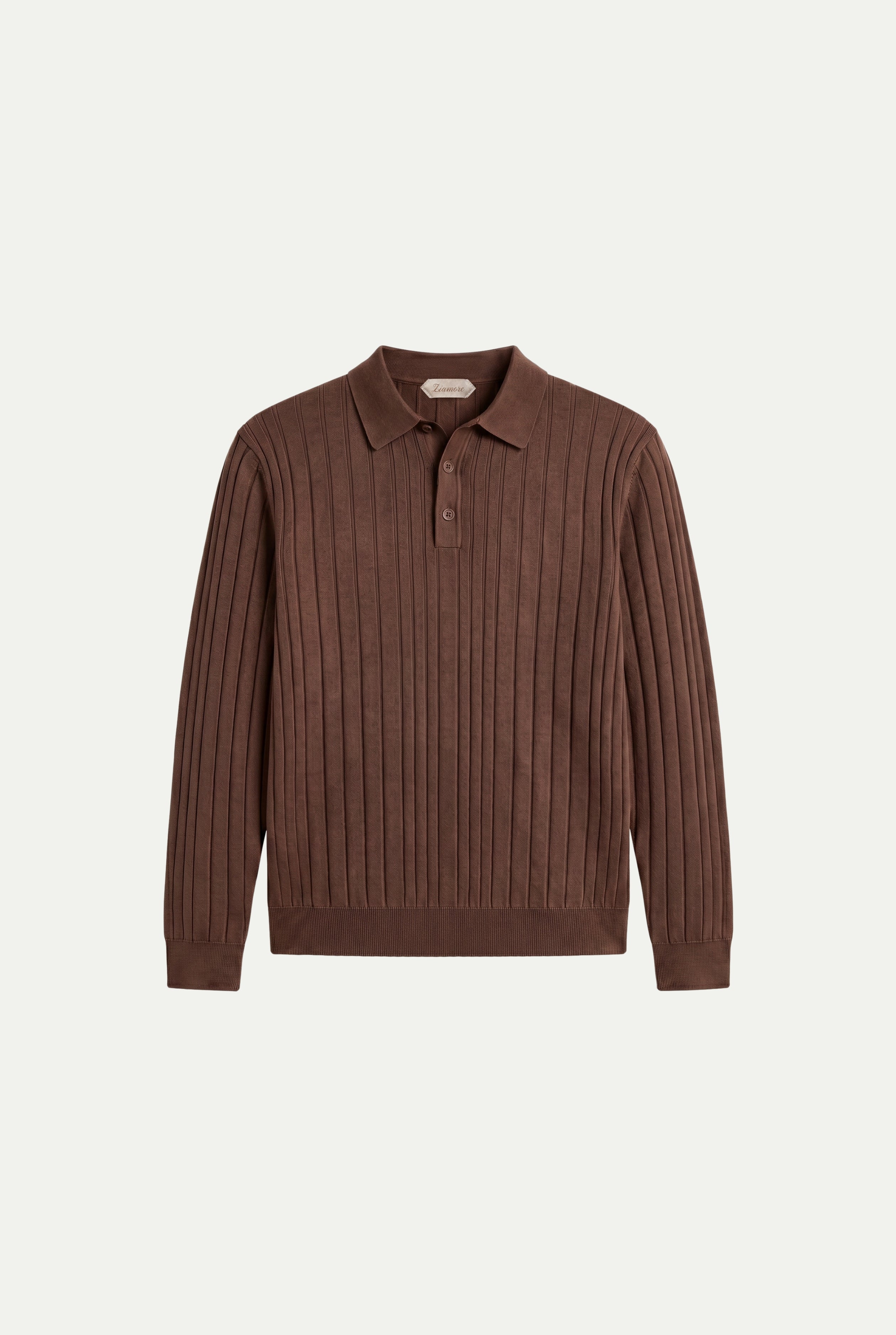 Extrafine Long Sleeve Polo Chocolate
