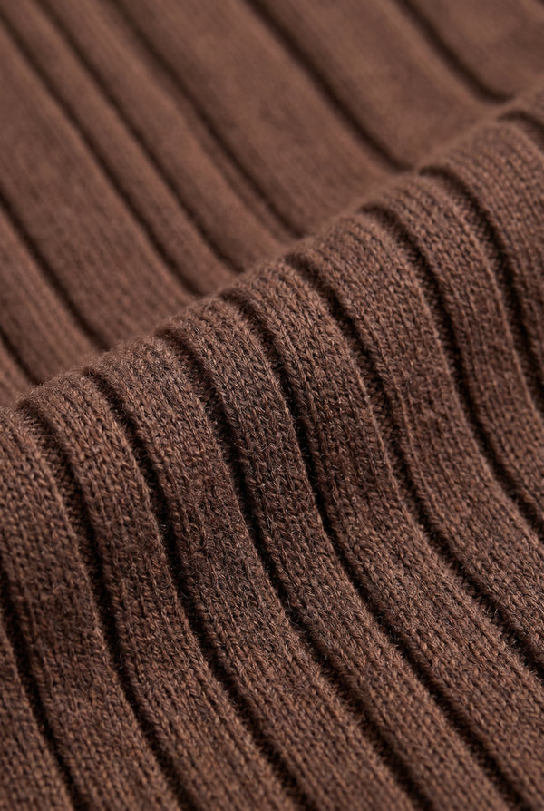 Extrafine Long Sleeve Polo Chocolate