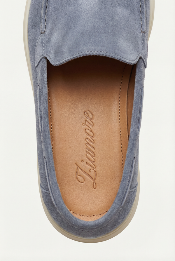 Amalfi Classic Suede Loafer Baby Blue