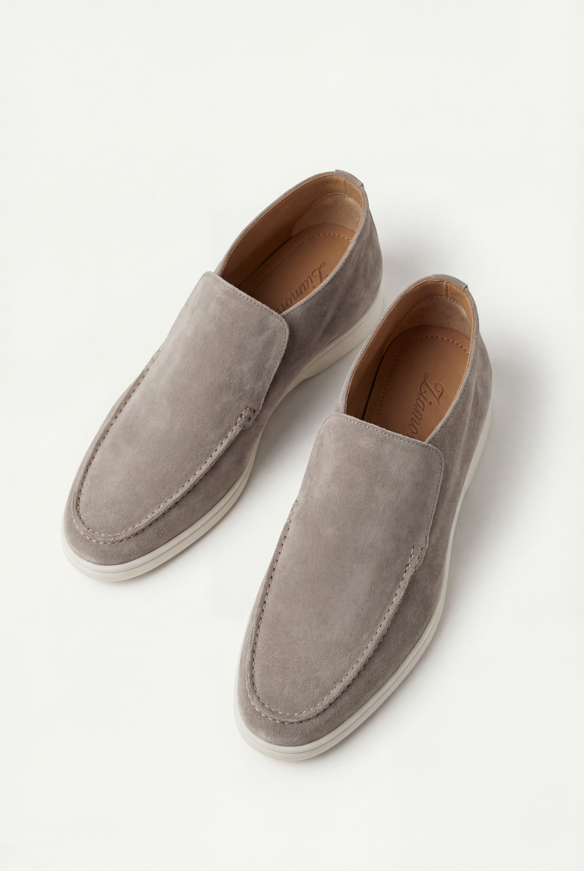 Amalfi Suede City Loafer Light Gray