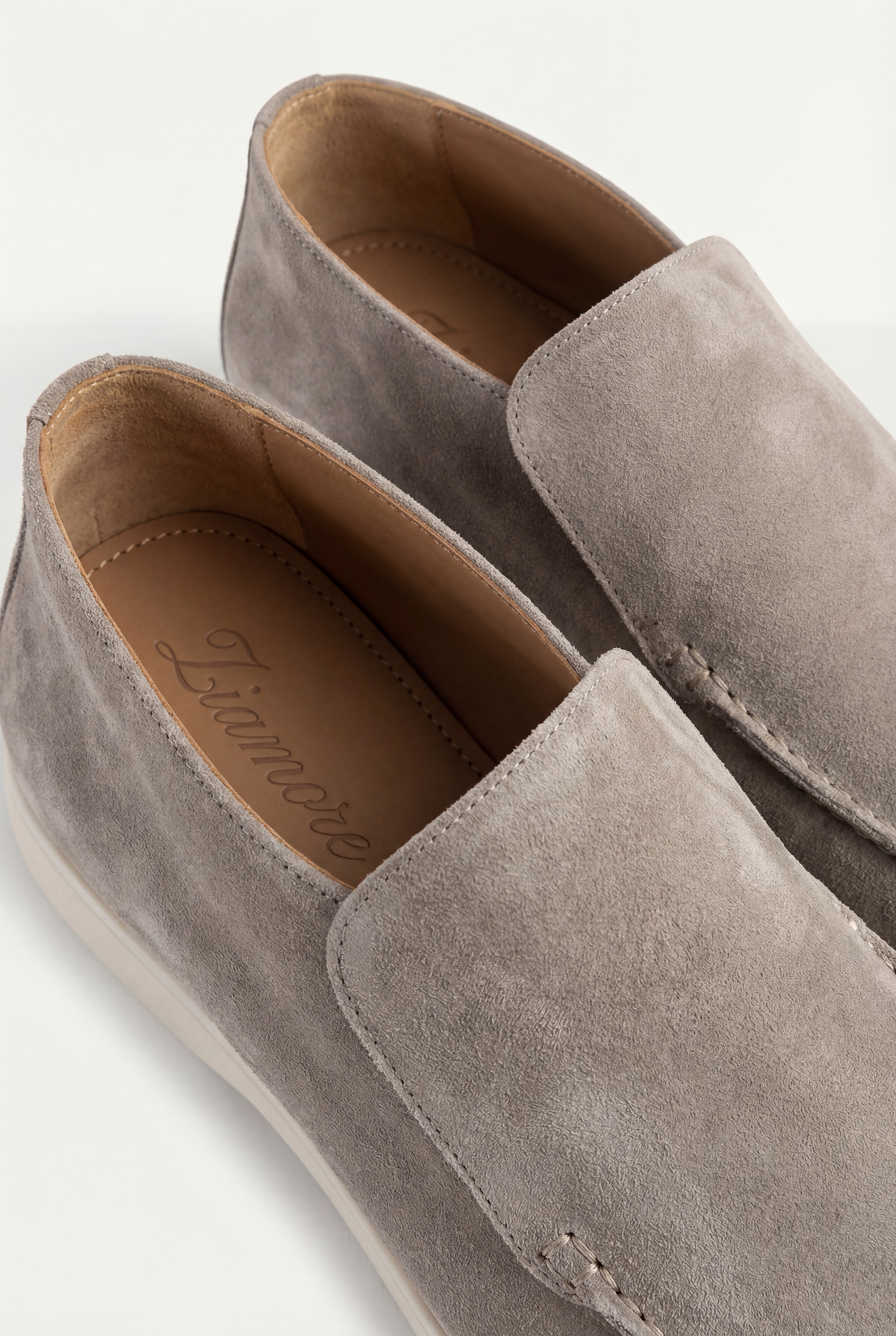 Amalfi Suede City Loafer Light Gray