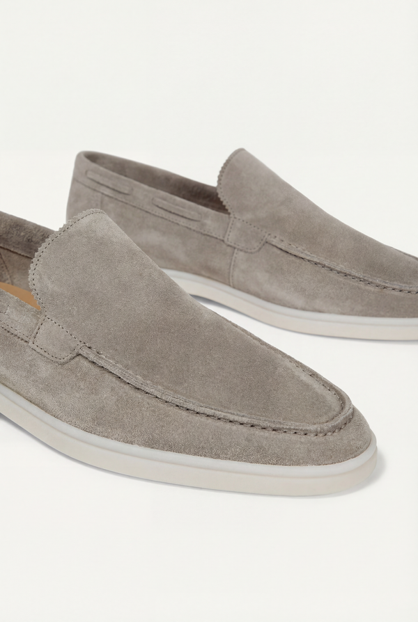 Amalfi Classic Suede Loafer Light Gray