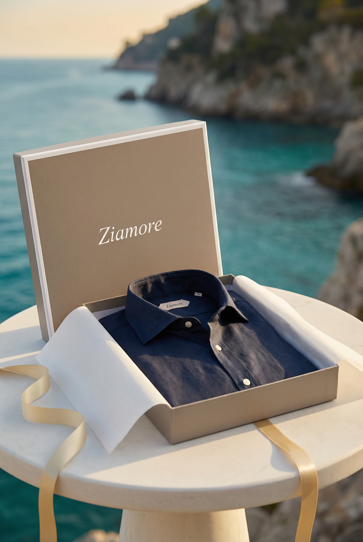 Amalfi Long Sleeve Linen Shirt Navy