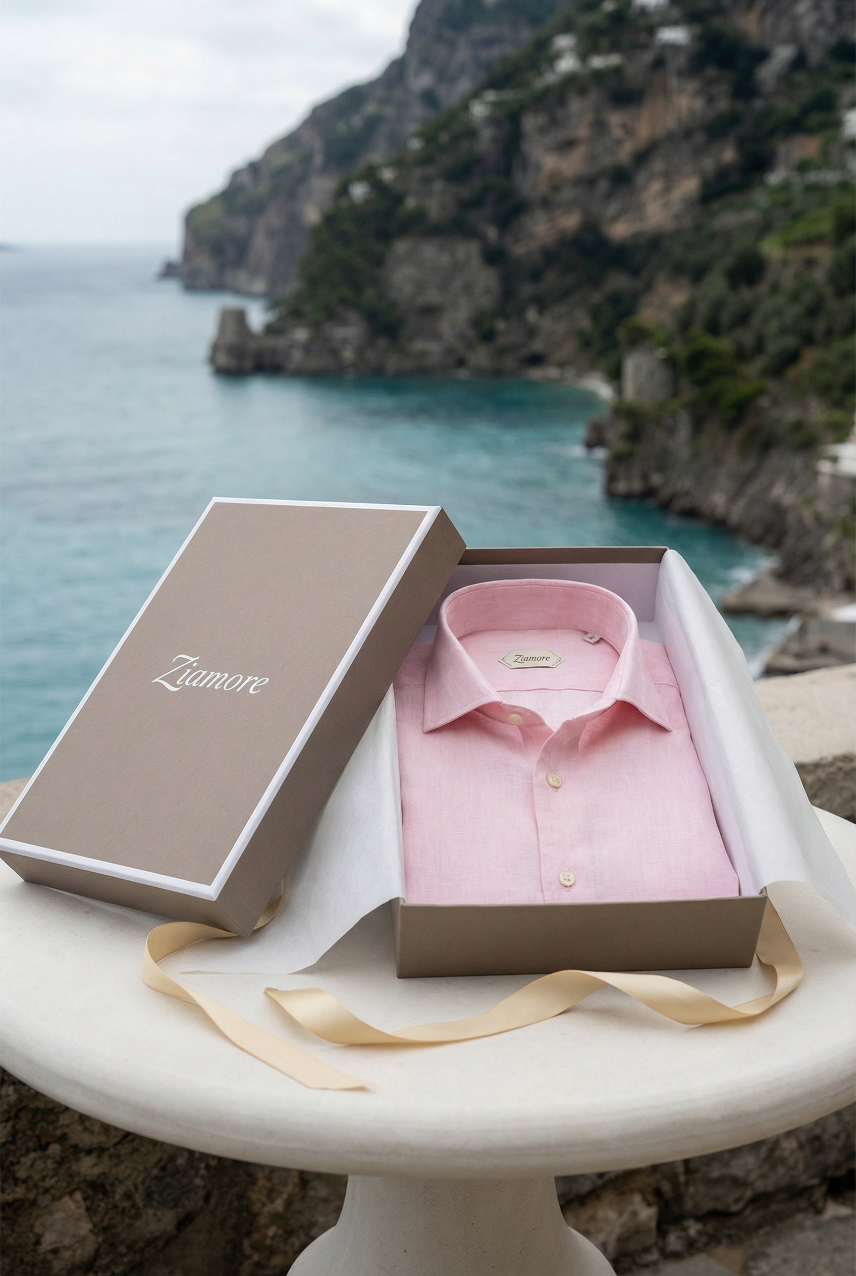 Amalfi Long Sleeve Linen Shirt Pink